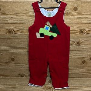 3T Potato Saks Christmas Romper- Truck w/Christmas tree
